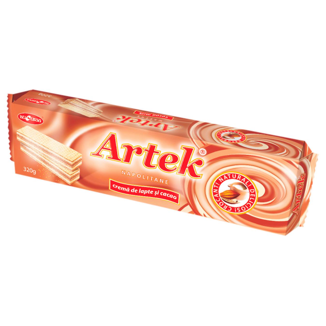 Napolitane Bucuria Artek cu lapte și cacao 320 g