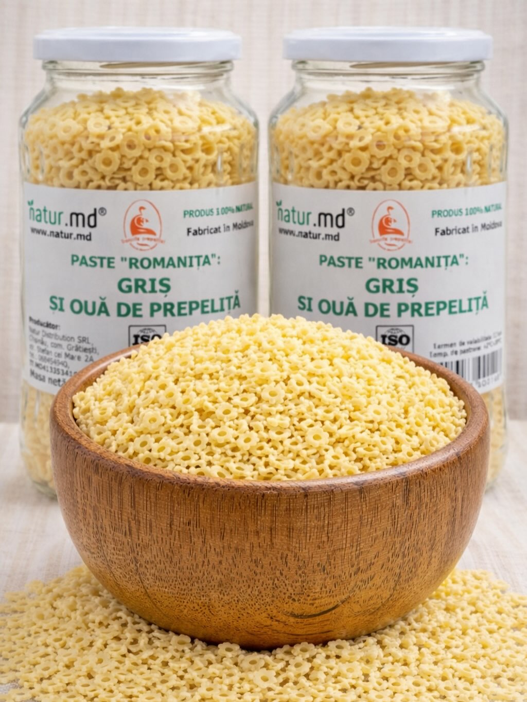 Paste „Romanița” cu griș și ouă de prepeliță