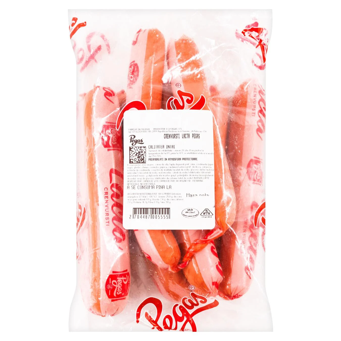 Crenvurști Pegas Lacta ~500g