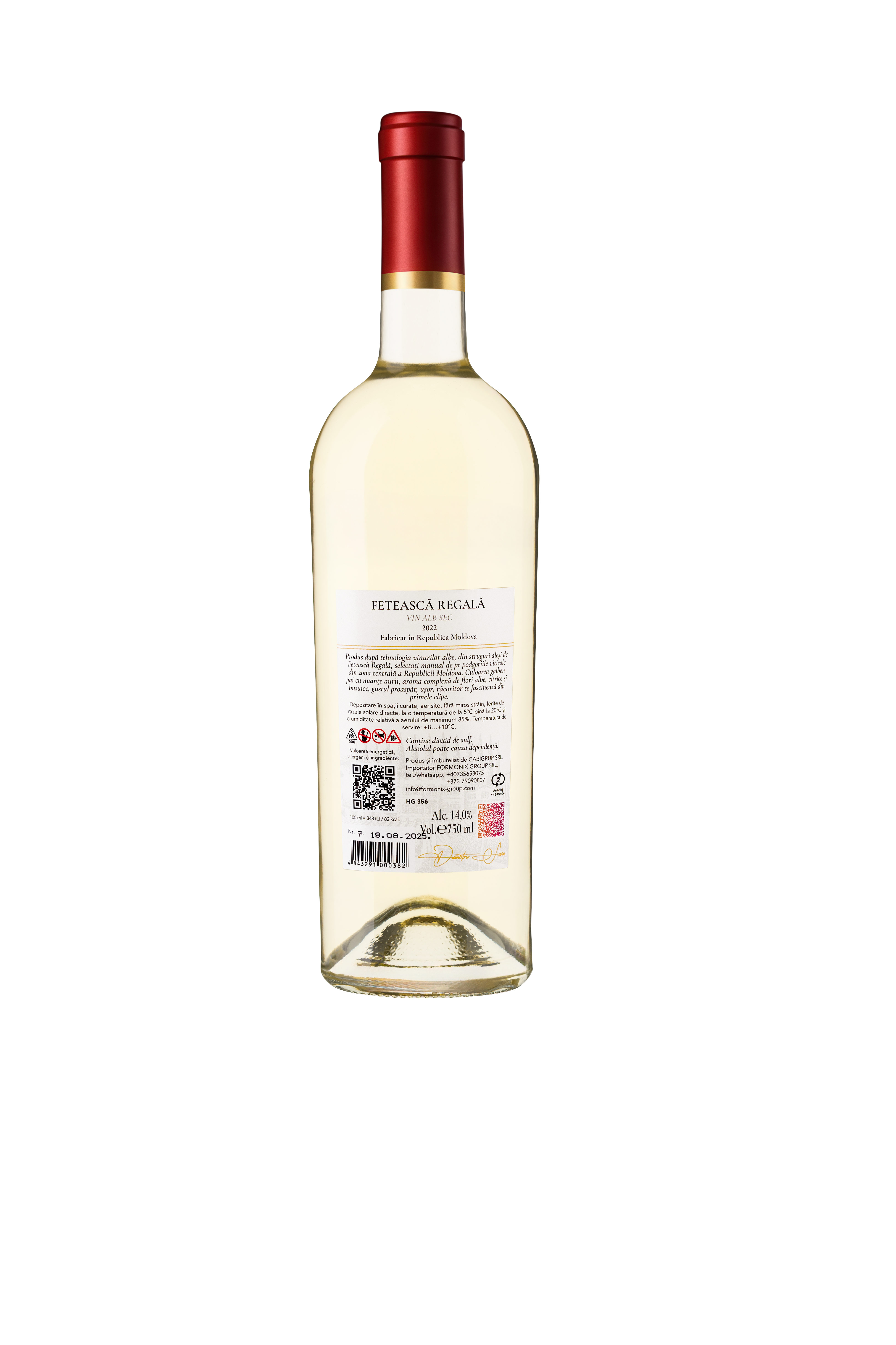 Vin alb sec Feteasca regală 750 ml