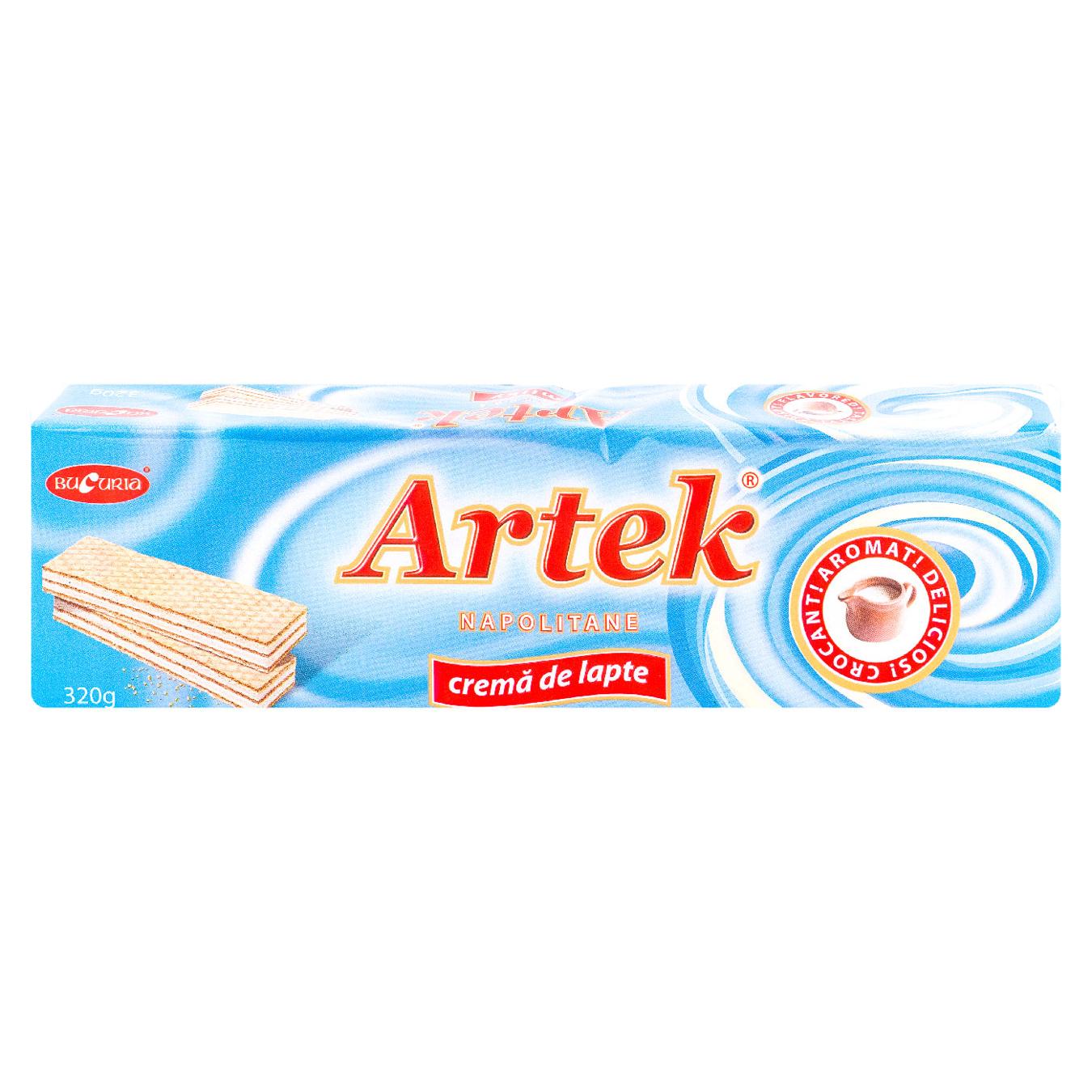 Napolitane Bucuria Artek cu cremă de lapte 320 g
