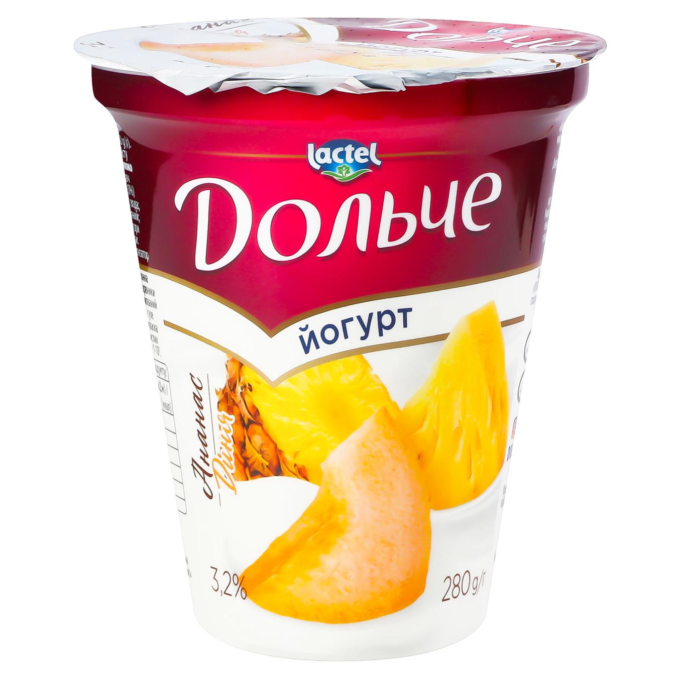 Iaurt Lactel Dolce Ananas pepene galben 3.2% 280g