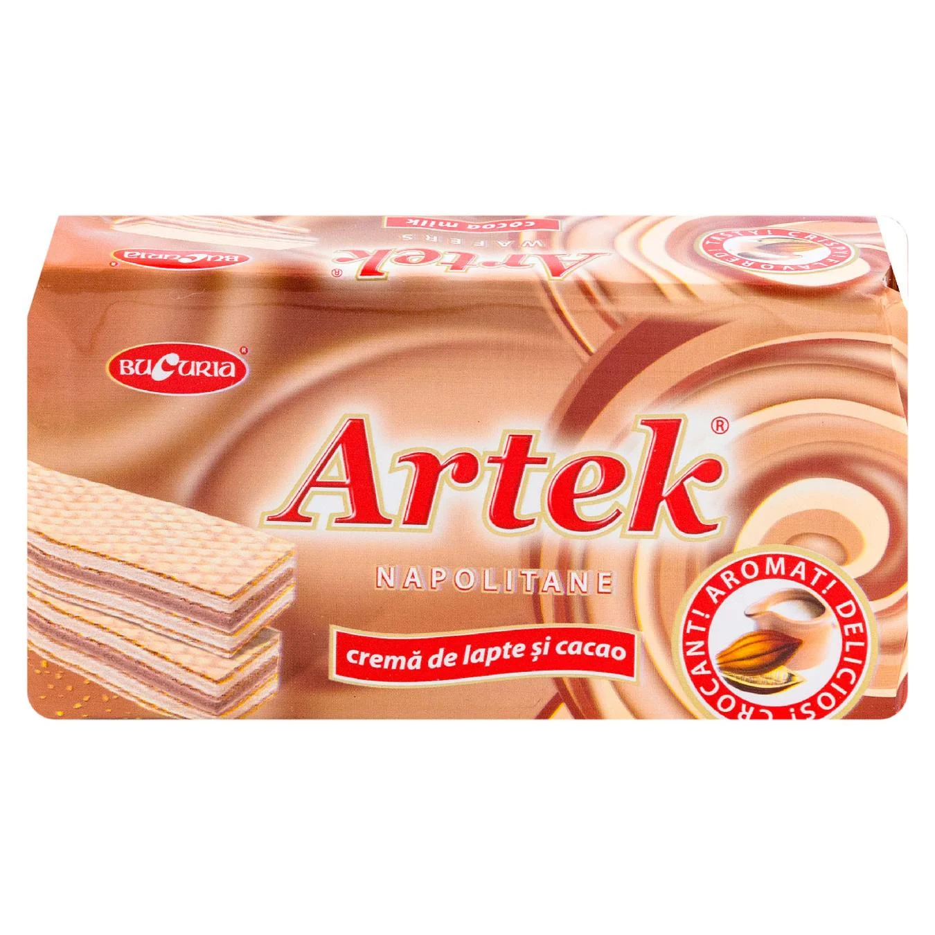 Napolitane Bucuria Artek cu lapte și cacao 160 g