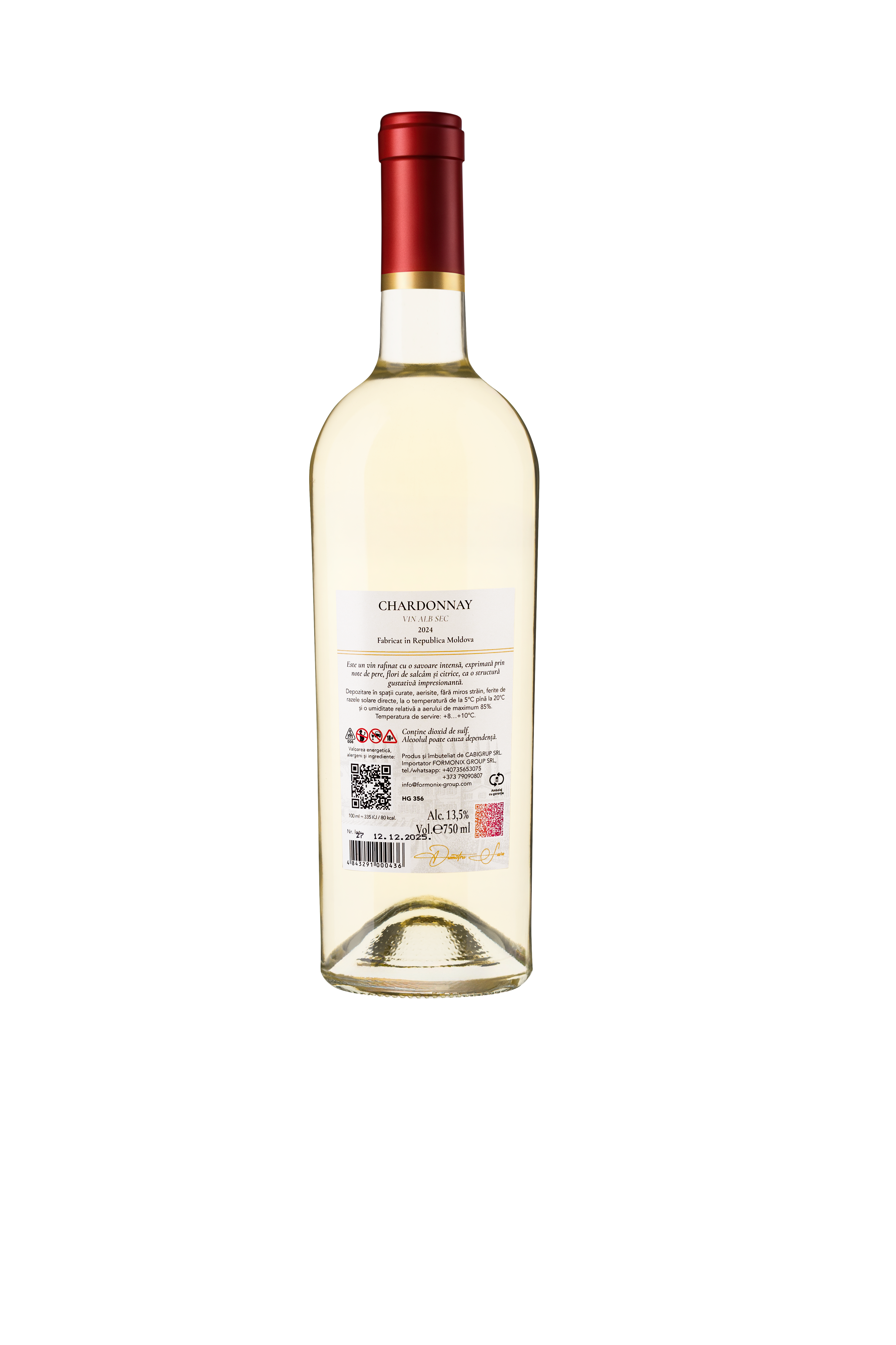 Vin alb sec Chardonnay 750 ml