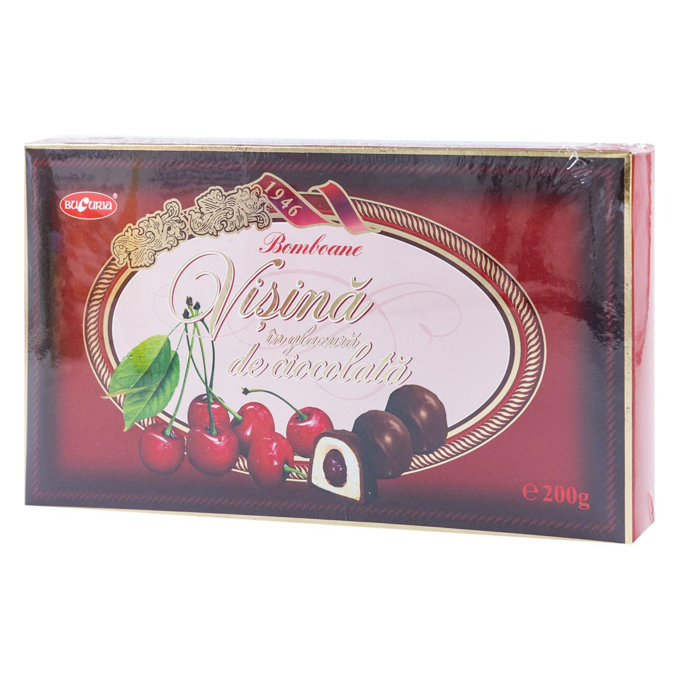 Bomboane Bucuria vișină în ciocolată 200 g