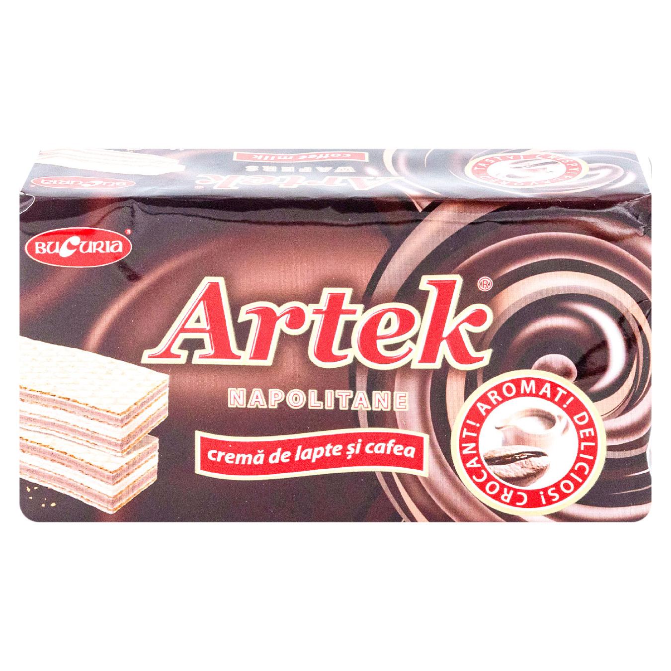 Napolitane Bucuria Artek cremă de lapte și cafea 160 g