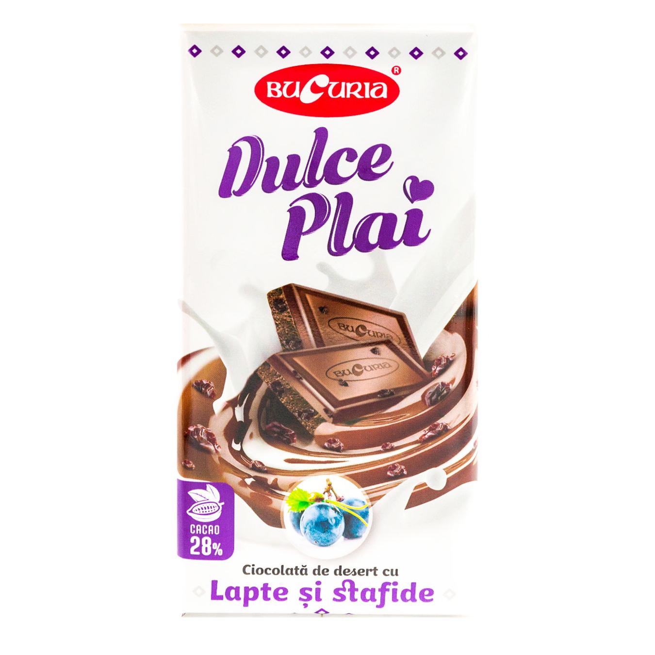 Ciocolată de lapte Bucuria Plai stafide 90 g