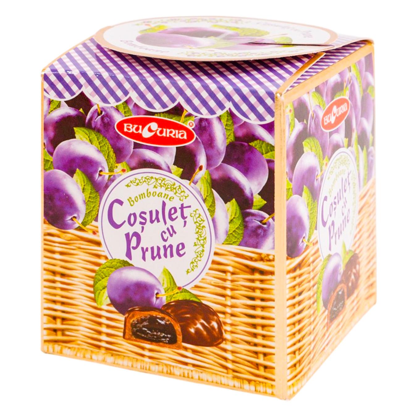 Bomboane Bucuria prune în ciocolată în cutie 200 g