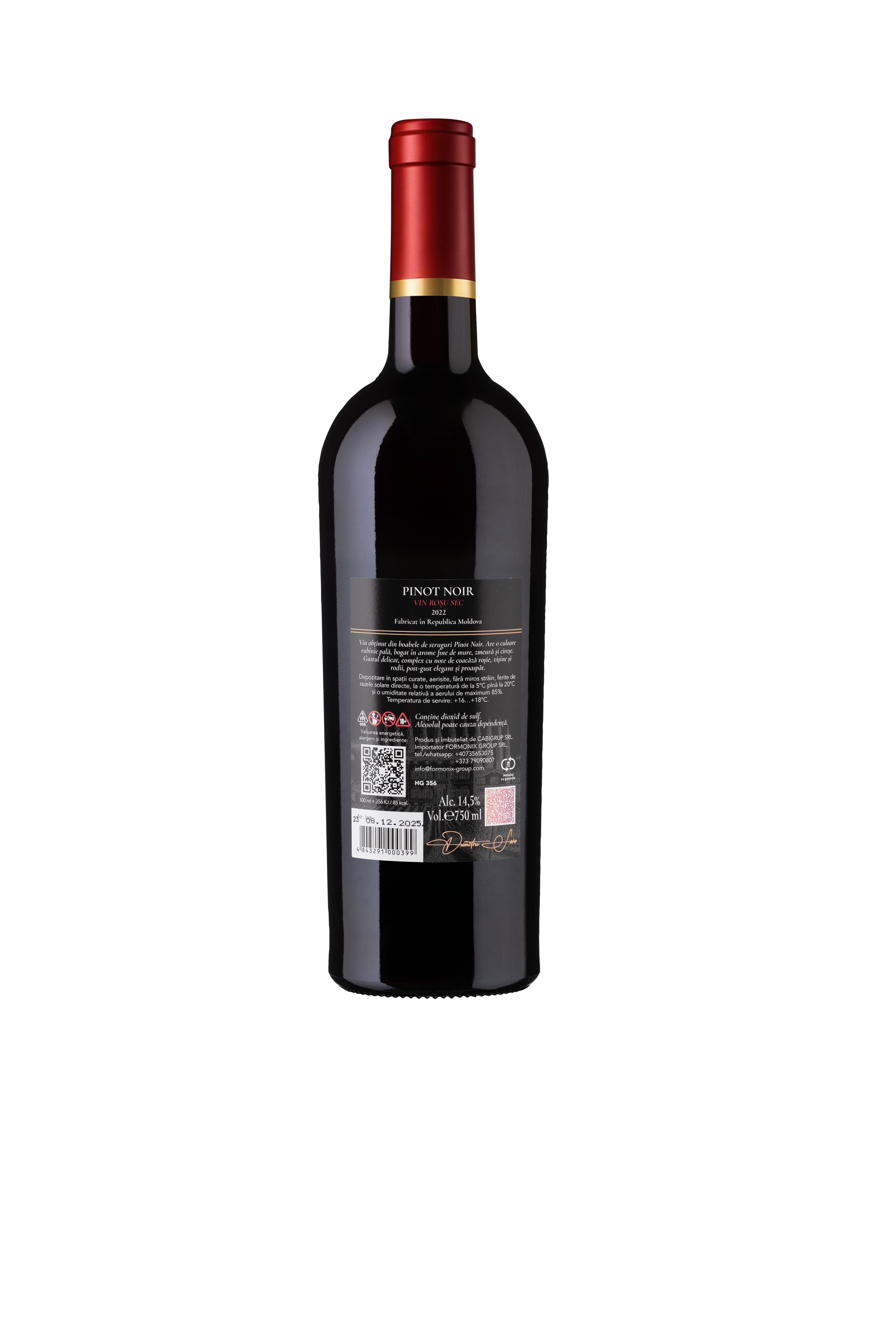 Vin sec roșu Pinot Noir 750 ml